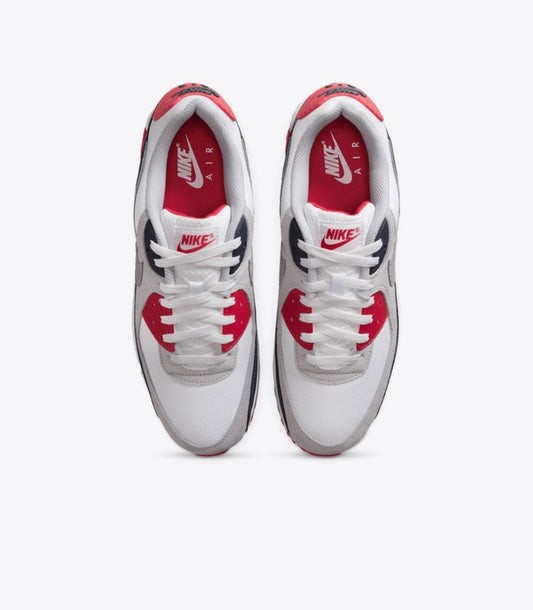 MEN
NIKE AIR MAX 90
WHITE/COOL GREY-UNIVERSITY RED